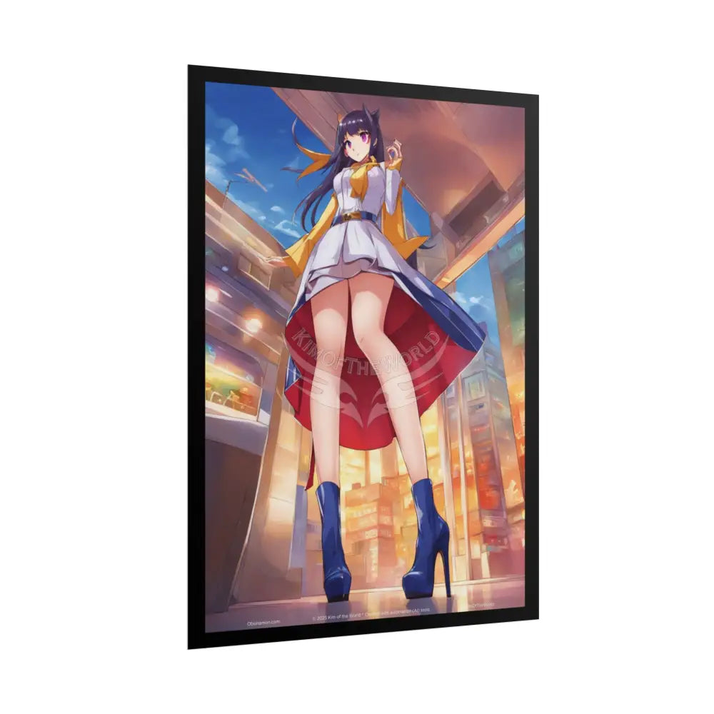 Anime Girl Naughty Giantess Sexy Skimpy Fashion Fun Fetish Poster — 3D Lingerie Stiletto Lady Art Print Poster
