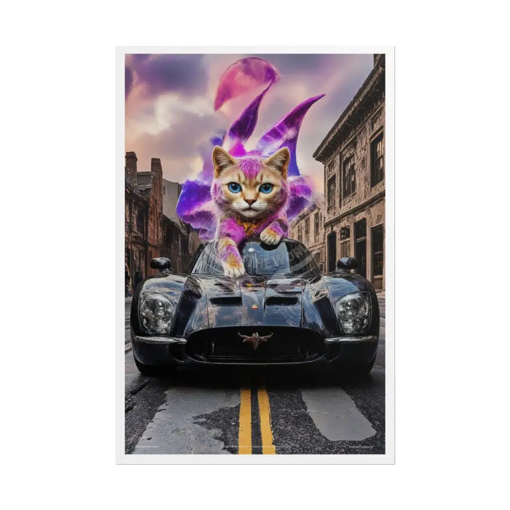 Anime Kitty Cat Rolled Poster — Framable Cat Lover Art Gift 20″ x 30″ (Vertical) / Matte Poster