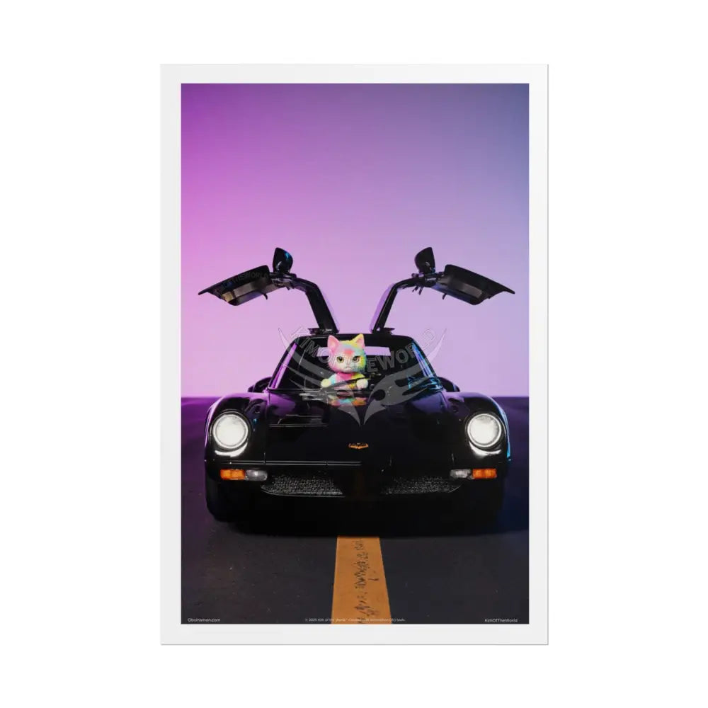 Anime Kitty Cat Rolled Poster — Framable Cat Lover Art Gift 24’’ x 36’’ (Vertical) / Matte Poster