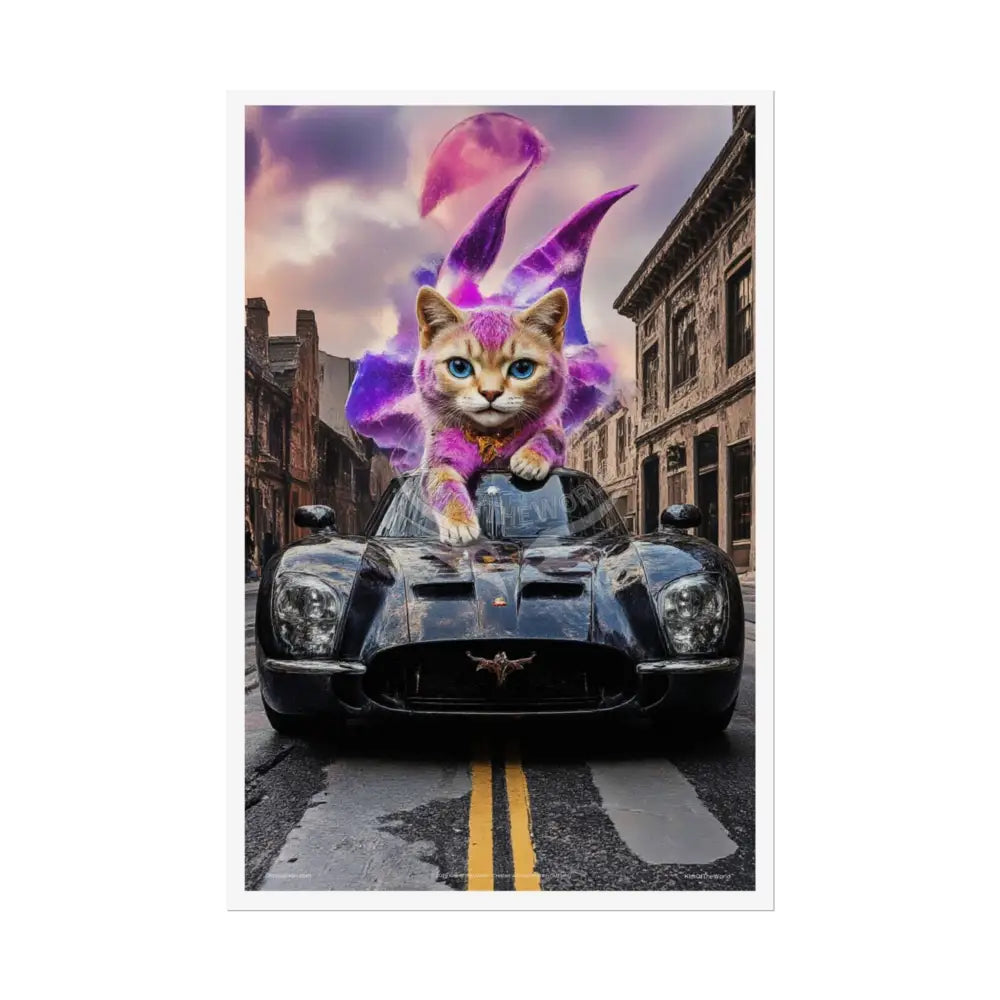 Anime Kitty Cat Rolled Poster — Framable Cat Lover Art Gift 24’’ x 36’’ (Vertical) / Semi Glossy Poster