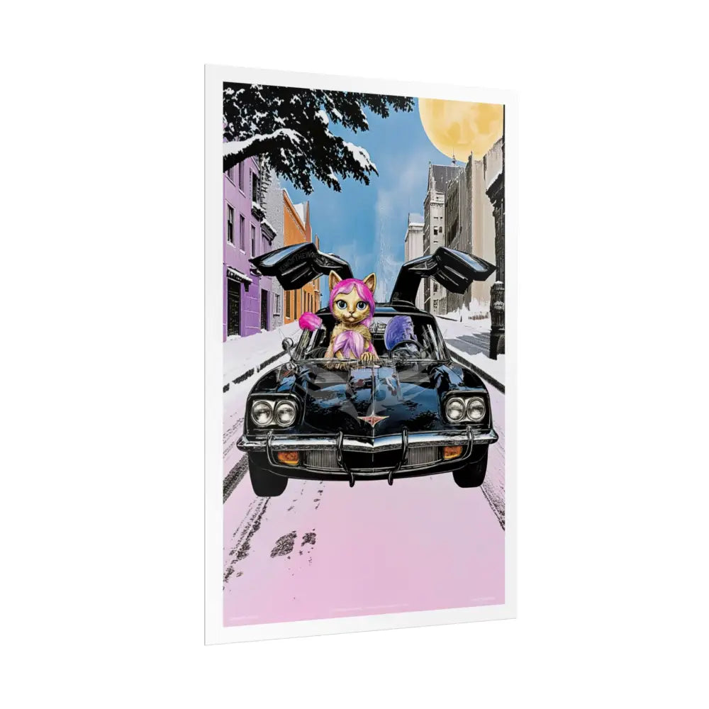 Anime Kitty Cat Rolled Poster — Framable Cat Lover Art Gift Poster