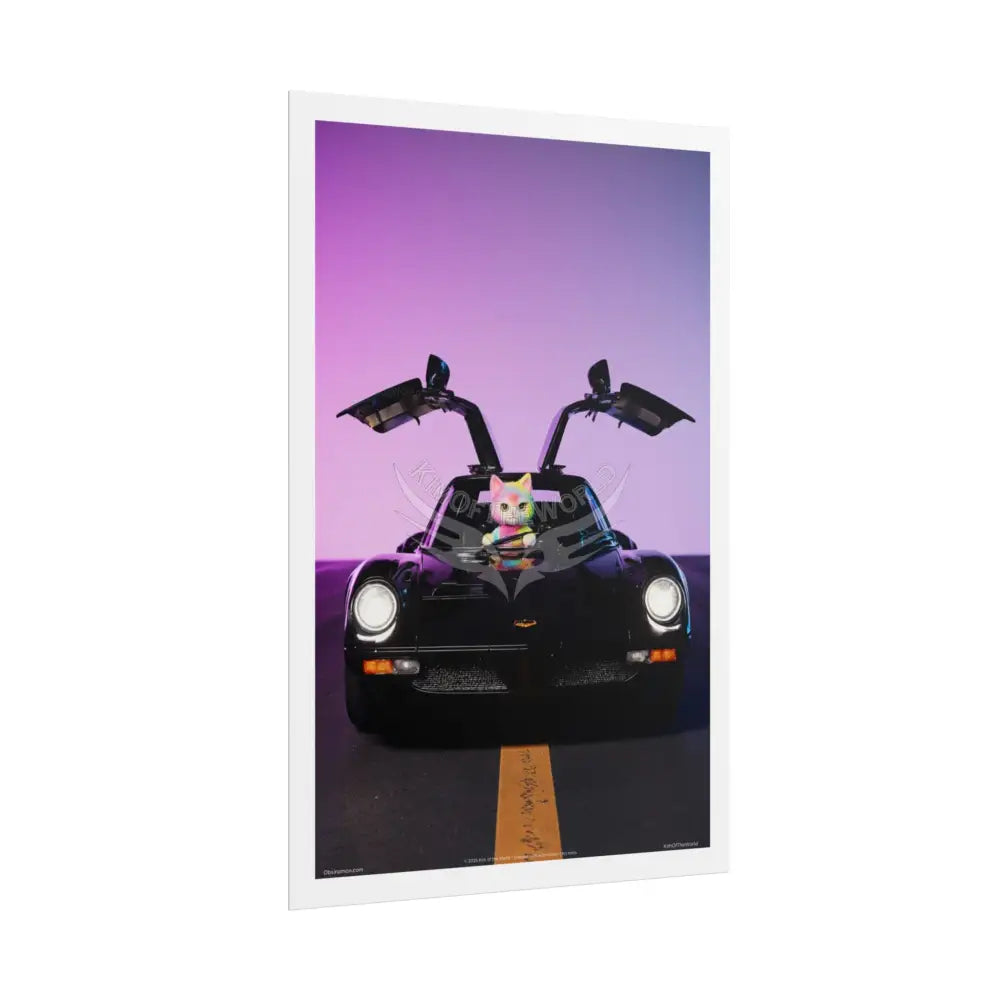 Anime Kitty Cat Rolled Poster — Framable Cat Lover Art Gift Poster