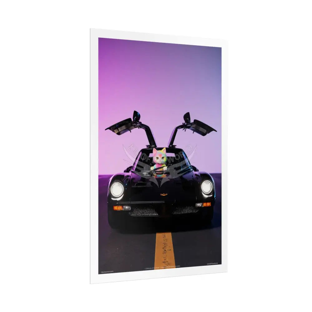 Anime Kitty Cat Rolled Poster — Framable Cat Lover Art Gift Poster