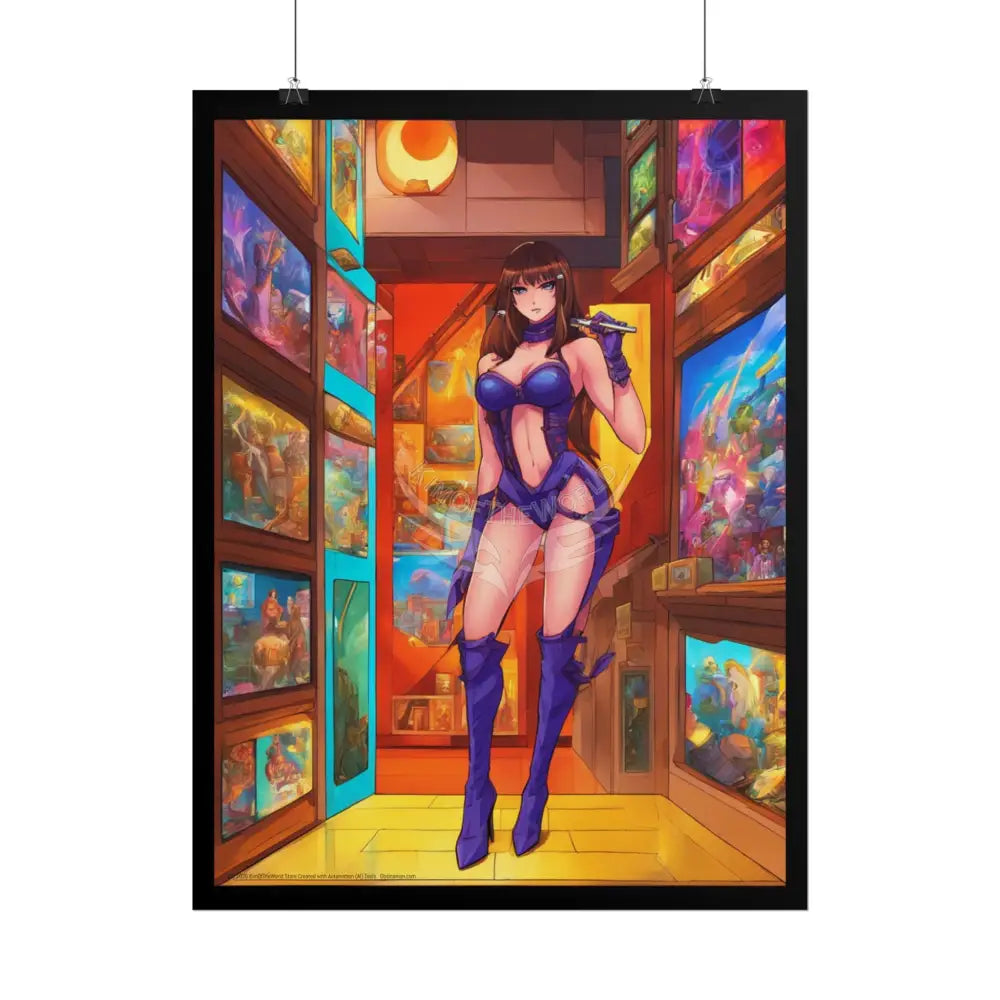 Anime Lady Fashion Tall Girlfriend Giantess Girl Rolled Posters — Subtle AI Girl Wall Art Poster