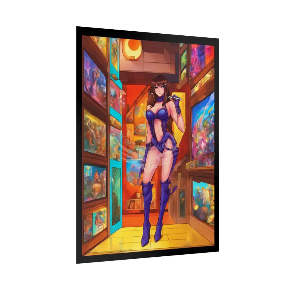 Anime Lady Fashion Tall Girlfriend Giantess Girl Rolled Posters — Subtle AI Girl Wall Art Poster