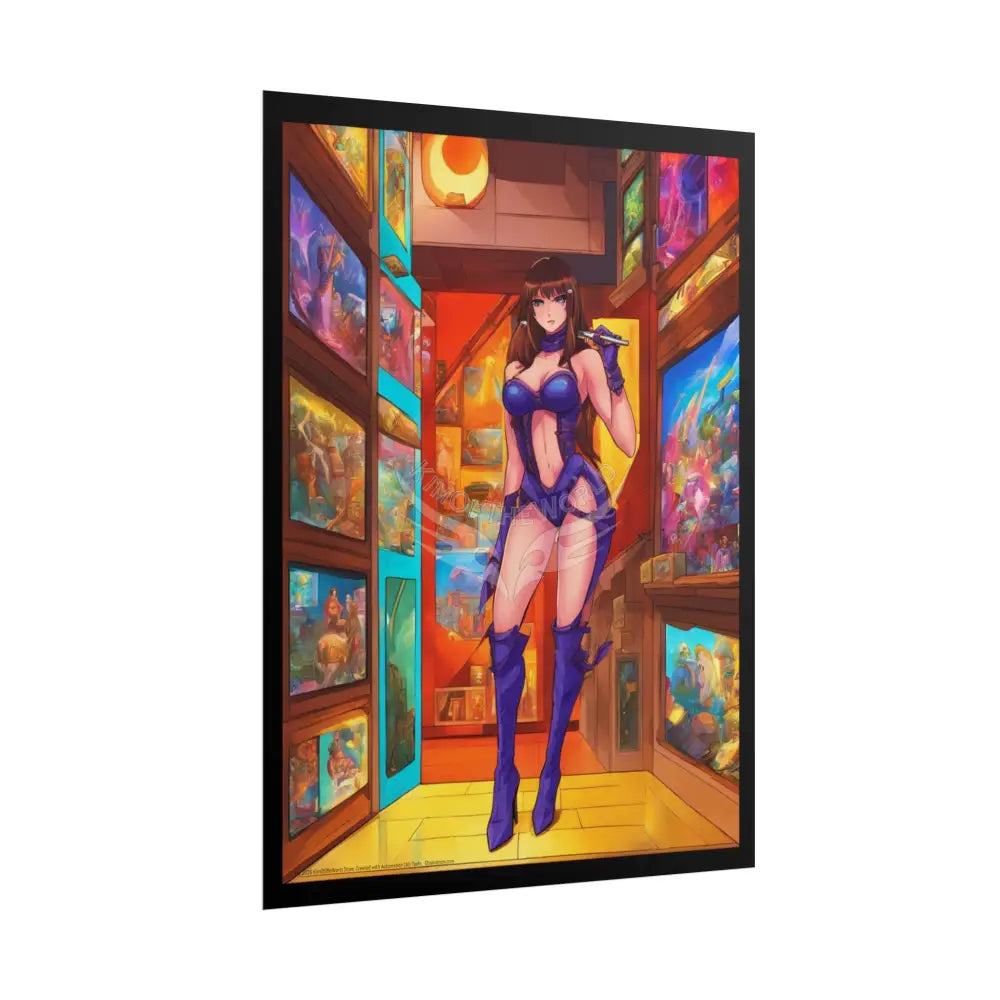 Anime Lady Fashion Tall Girlfriend Giantess Girl Rolled Posters — Subtle AI Girl Wall Art Poster