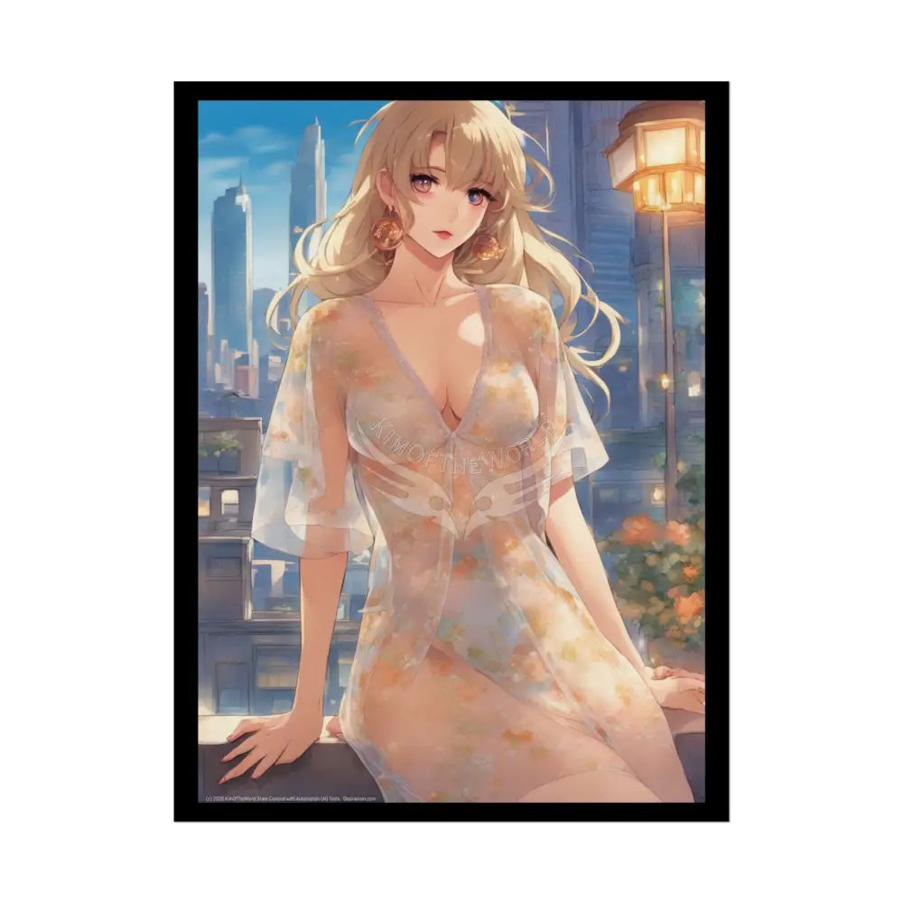 Anime Sheer Street Fashion Tall Girlfriend Giantess Girl Rolled Posters — Subtle Girl Wall Art 18″ x 24″ (Vertical)
