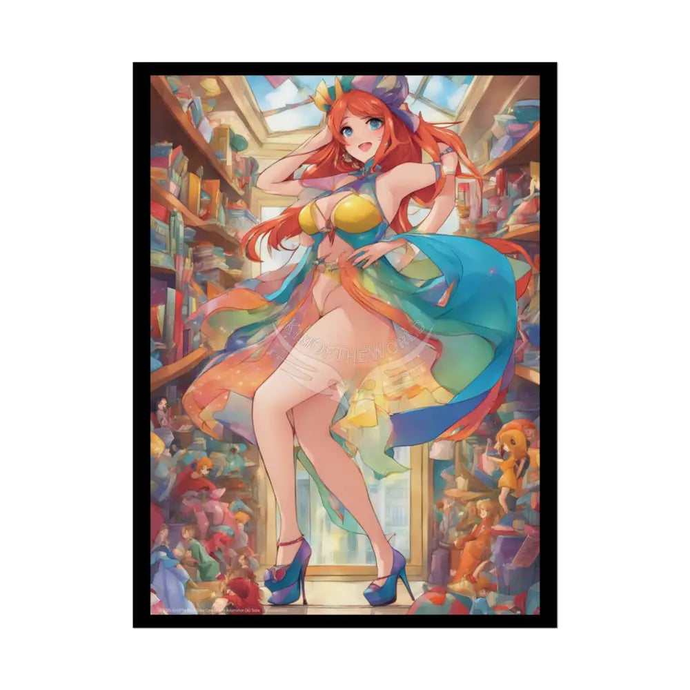Anime Street Fashion Cute Tall Girlfriend Giantess Girl Rolled Posters — Wall Art 18″ x 24″ (Vertical) / Semi Glossy