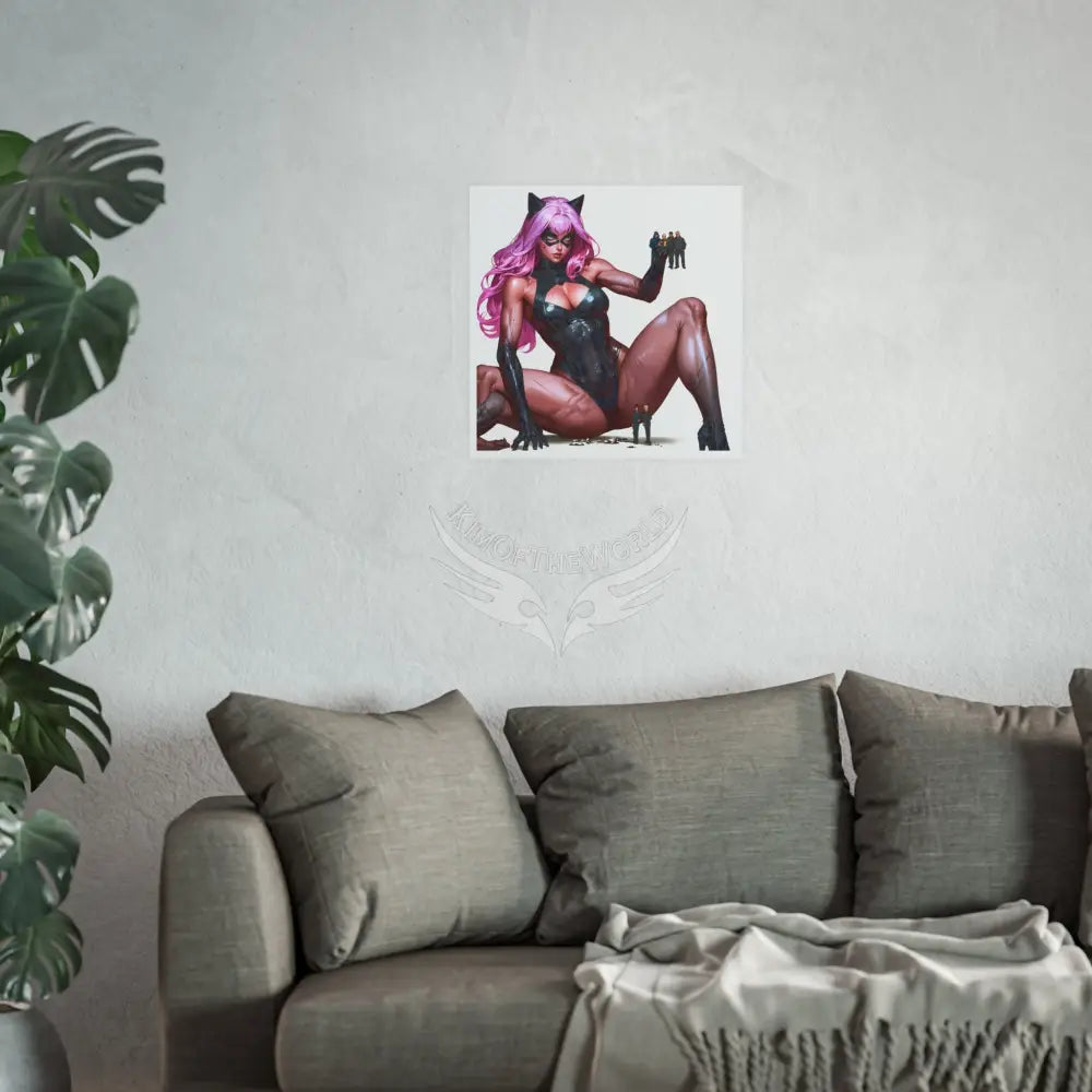 Anime Super-heroines Giantess Tall Girlfriend — Square Poster Poster