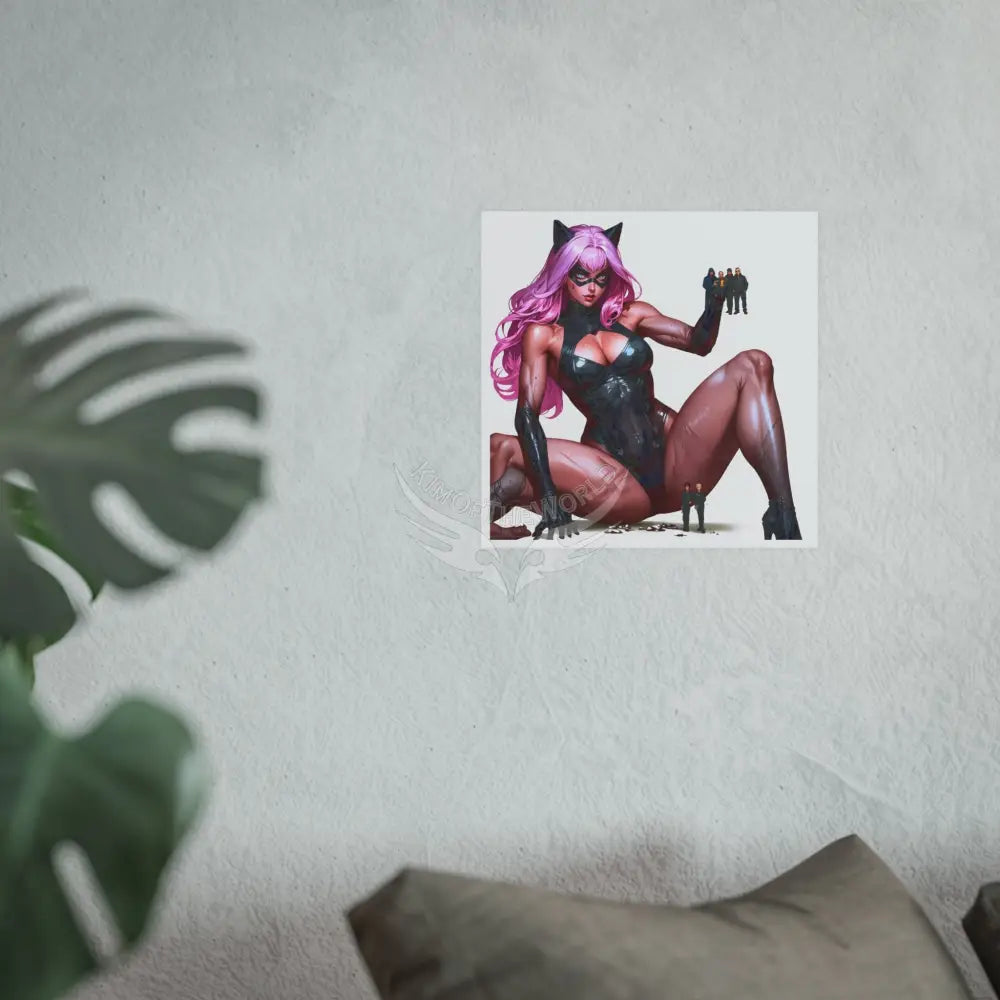 Anime Super-heroines Giantess Tall Girlfriend — Square Poster Poster