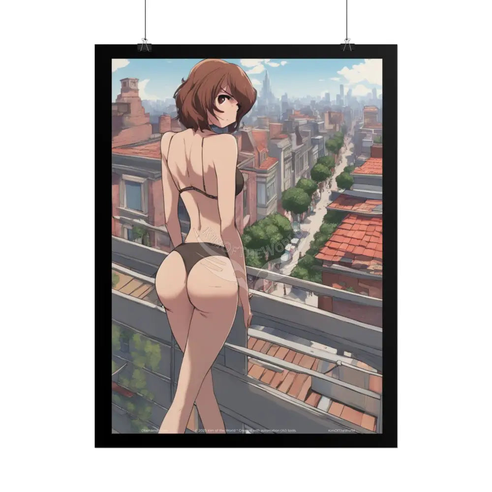 Anime Tall Girl Naughty Giantess Sexy Skimpy Fashion Fun Stiletto Fetish Poster — 3D Lingerie Stiletto Lady Art Print