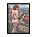 Anime Tall Girl Naughty Giantess Sexy Skimpy Fashion Fun Stiletto Fetish Poster — 3D Lingerie Stiletto Lady Art Print