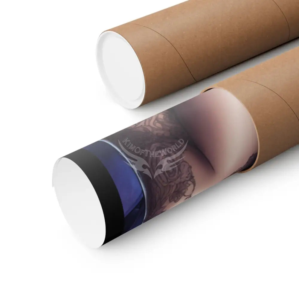 Art Nouveau Retro Pin-Up Poster — Gothic Tattoo Iridescent Vintage Ladies Smoking EyeMask Cat Lady Stiletto Fetish