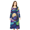 Aurora Night Moon Landscape Dance Dress – Women’s Long Sleeve AOP L All Over Prints