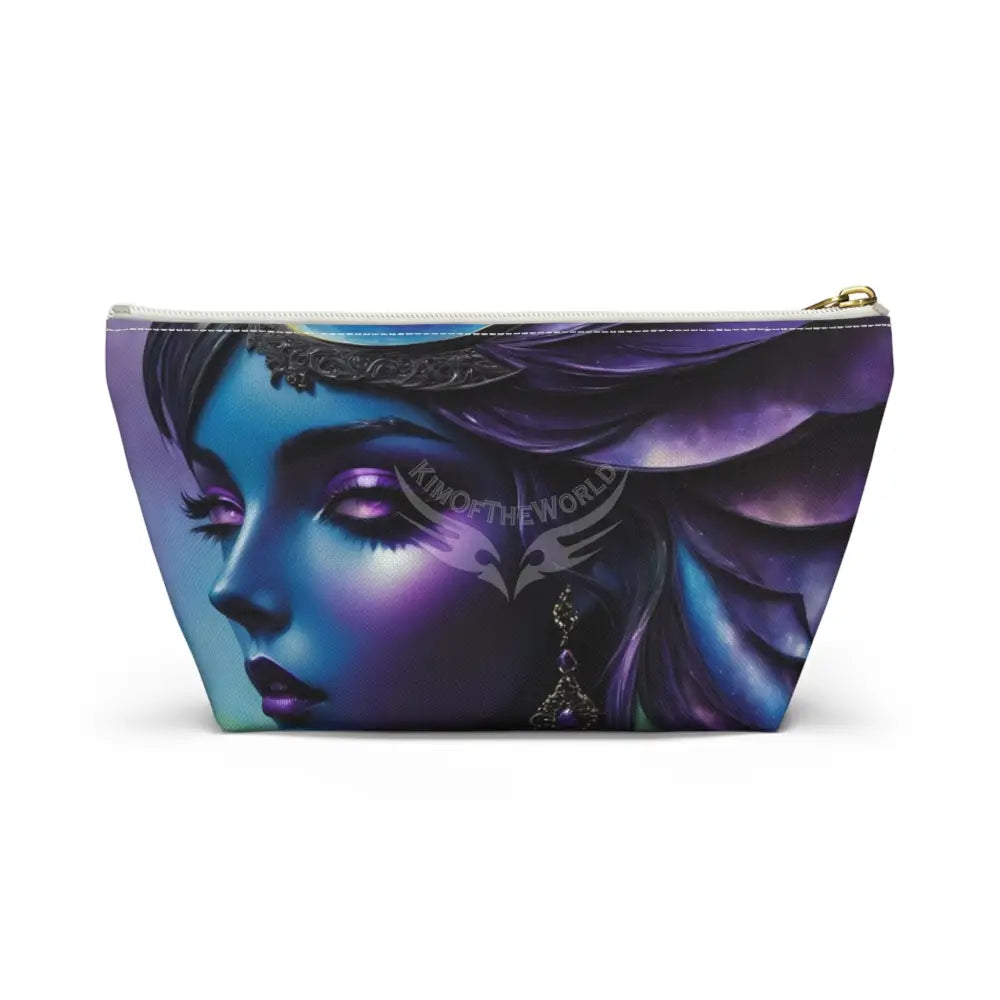 Baroque Floral Accessory Pouch — Green & Gold T‑Bottom Cosmetic Bag Bags