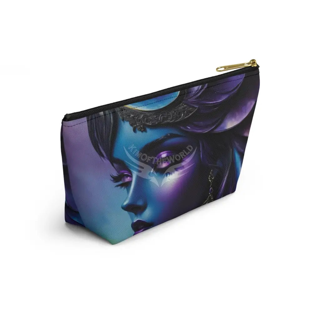 Baroque Floral Accessory Pouch — Green & Gold T‑Bottom Cosmetic Bag Bags