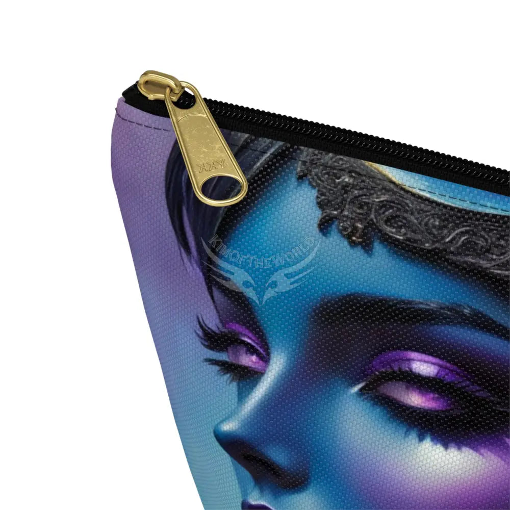 Baroque Floral Accessory Pouch — Green & Gold T‑Bottom Cosmetic Bag Bags