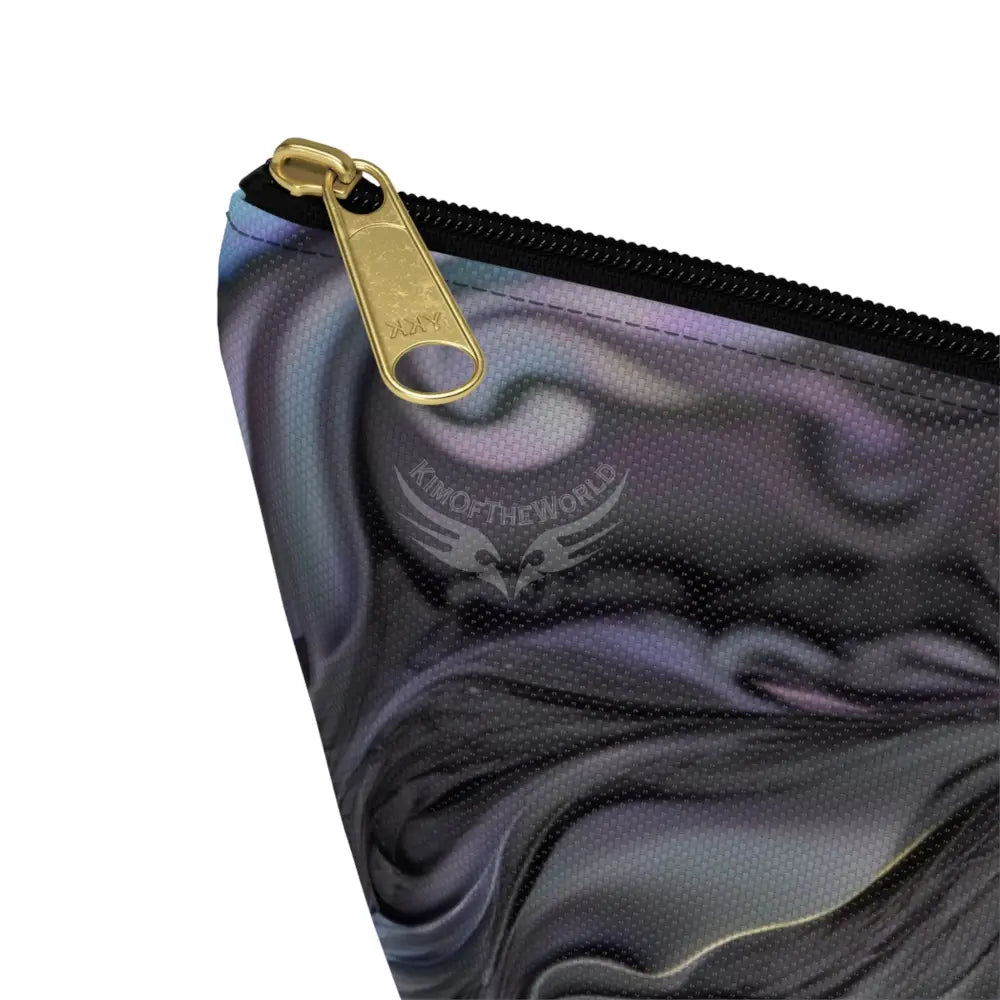 Baroque Floral Accessory Pouch — Green & Gold T‑Bottom Cosmetic Bag Bags