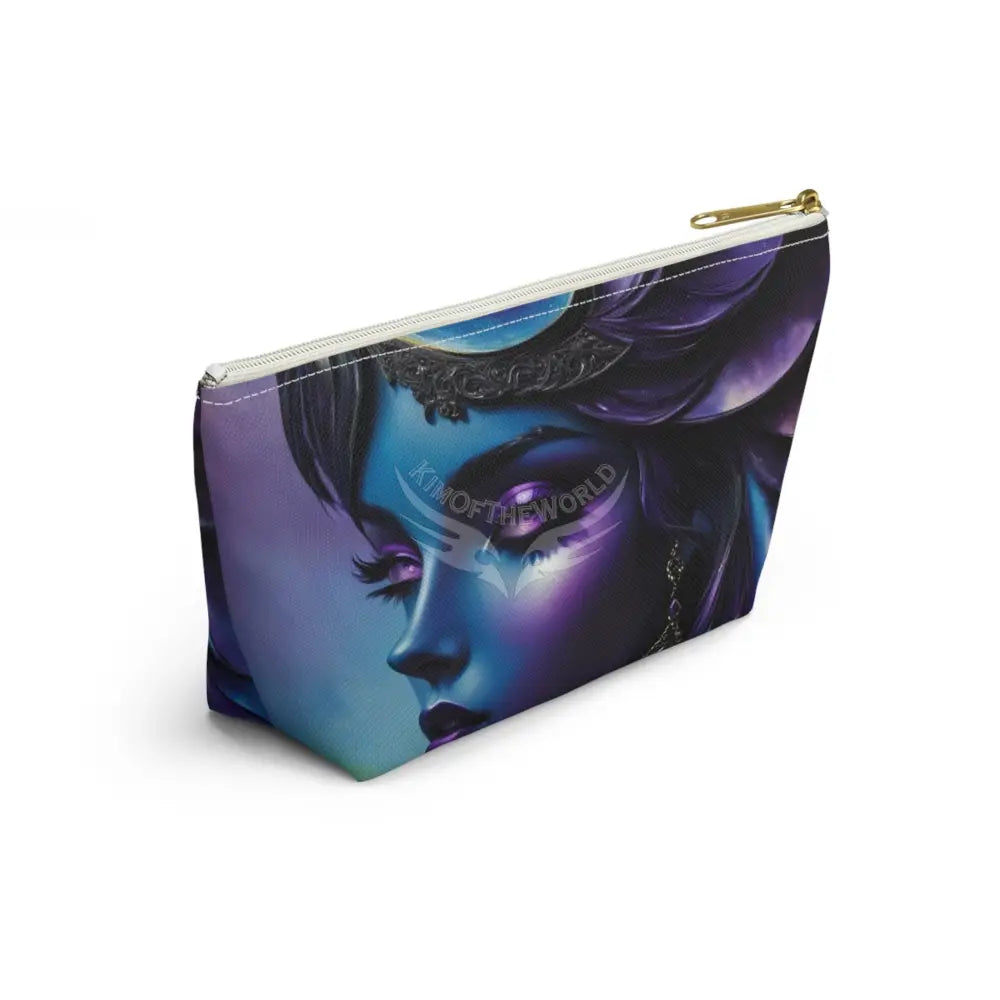 Baroque Floral Accessory Pouch — Green & Gold T‑Bottom Cosmetic Bag Bags