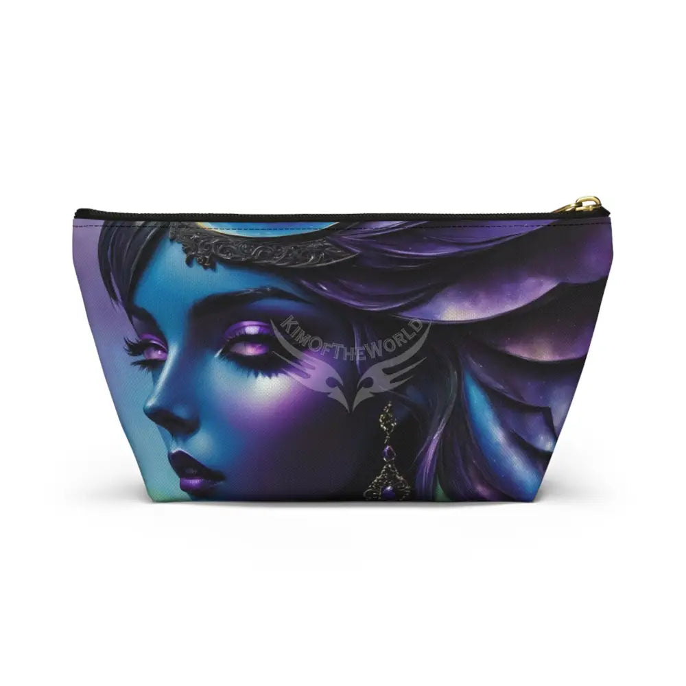 Baroque Floral Accessory Pouch — Green & Gold T‑Bottom Cosmetic Bag Bags