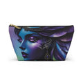 Baroque Floral Accessory Pouch — Green & Gold T‑Bottom Cosmetic Bag Small / Black zipper Bags