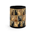 Beige and Black Kitty Cat Set Mugs Coffee Cup Banner Nebula Coffee Mug — 11oz Black Ceramic Space Text Design 11oz