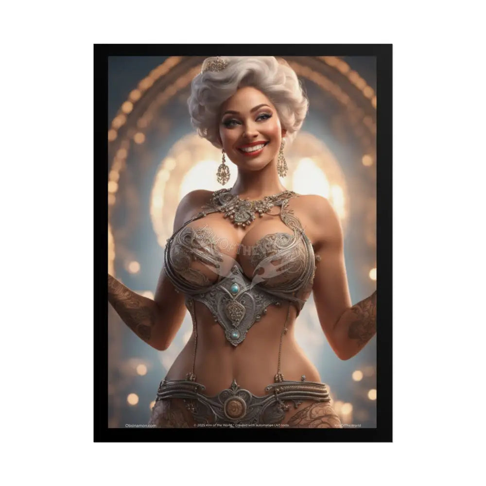 Big Busty AI Girls Empowered Tattooed Lady Sexy Confident Ladies Poster — Boudoir Fashion Wall Print (Adults Only) 18″