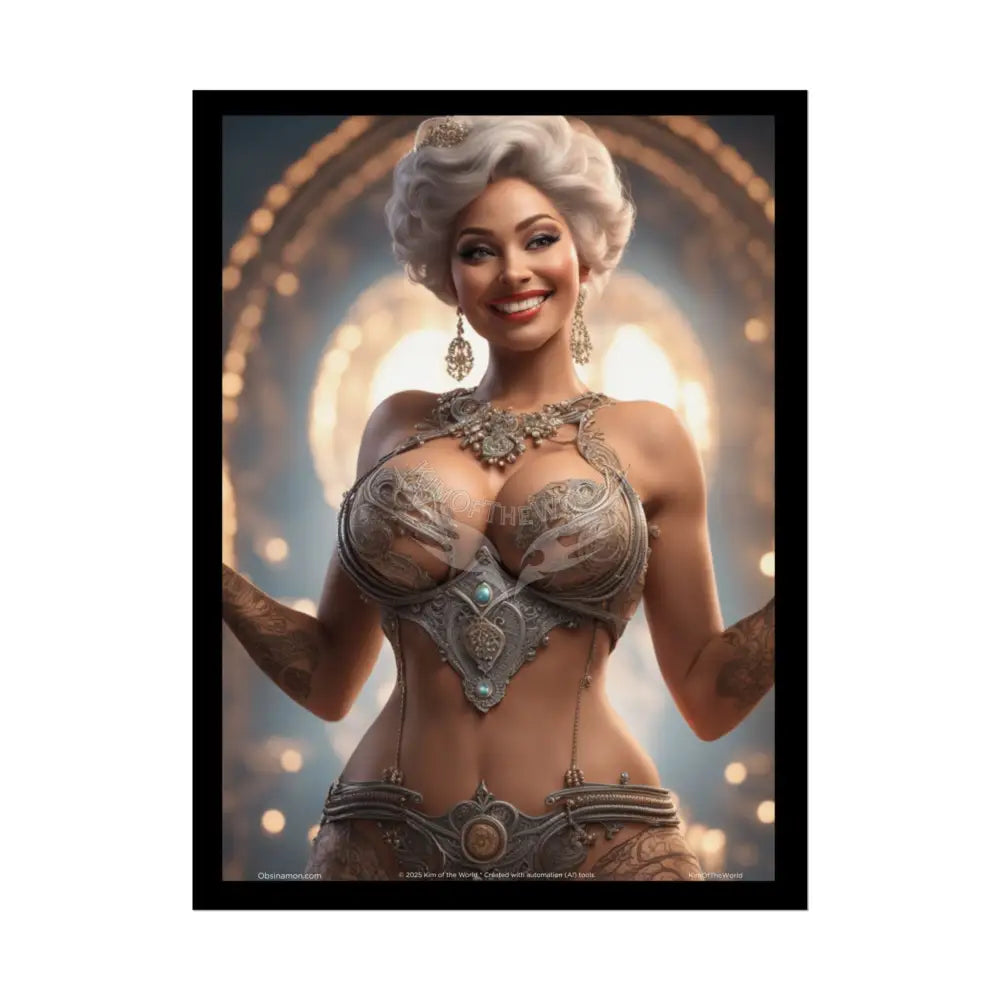 Big Busty AI Girls Empowered Tattooed Lady Sexy Confident Ladies Poster — Boudoir Fashion Wall Print (Adults Only) 18″
