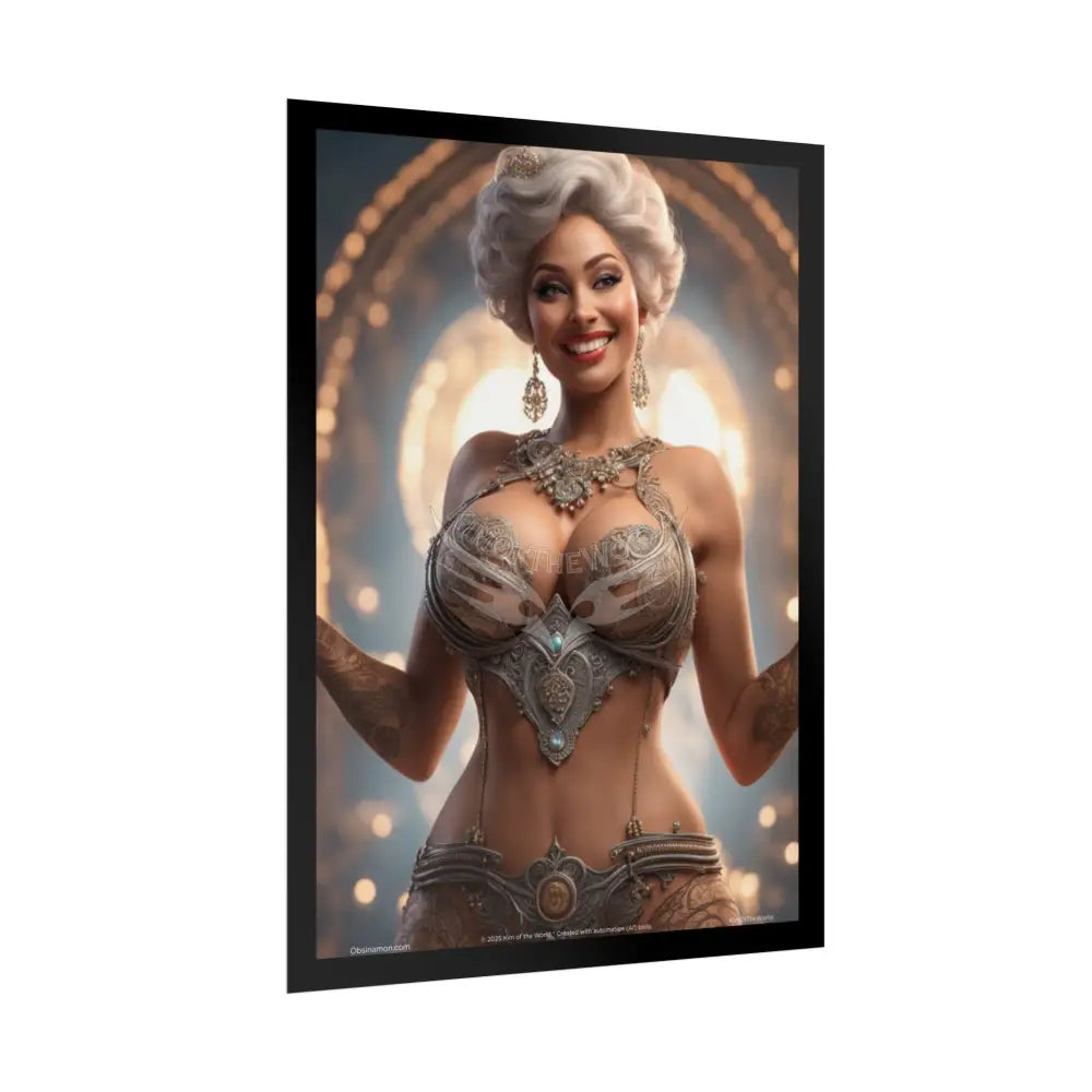 Big Busty AI Girls Empowered Tattooed Lady Sexy Confident Ladies Poster — Boudoir Fashion Wall Print (Adults Only)