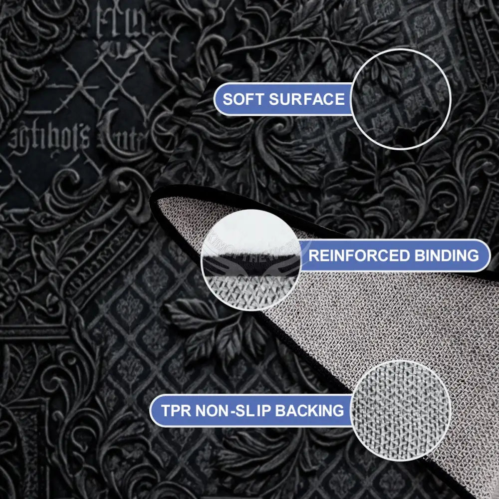 Black 3D Floral Large Area Rug Floor Carpet 10 ft x 8 ft 120’’x96’’ Rugs & Mats
