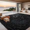 Black 3D Floral Large Area Rug Floor Carpet 10 ft x 8 ft 120’’x96’’ Rugs & Mats