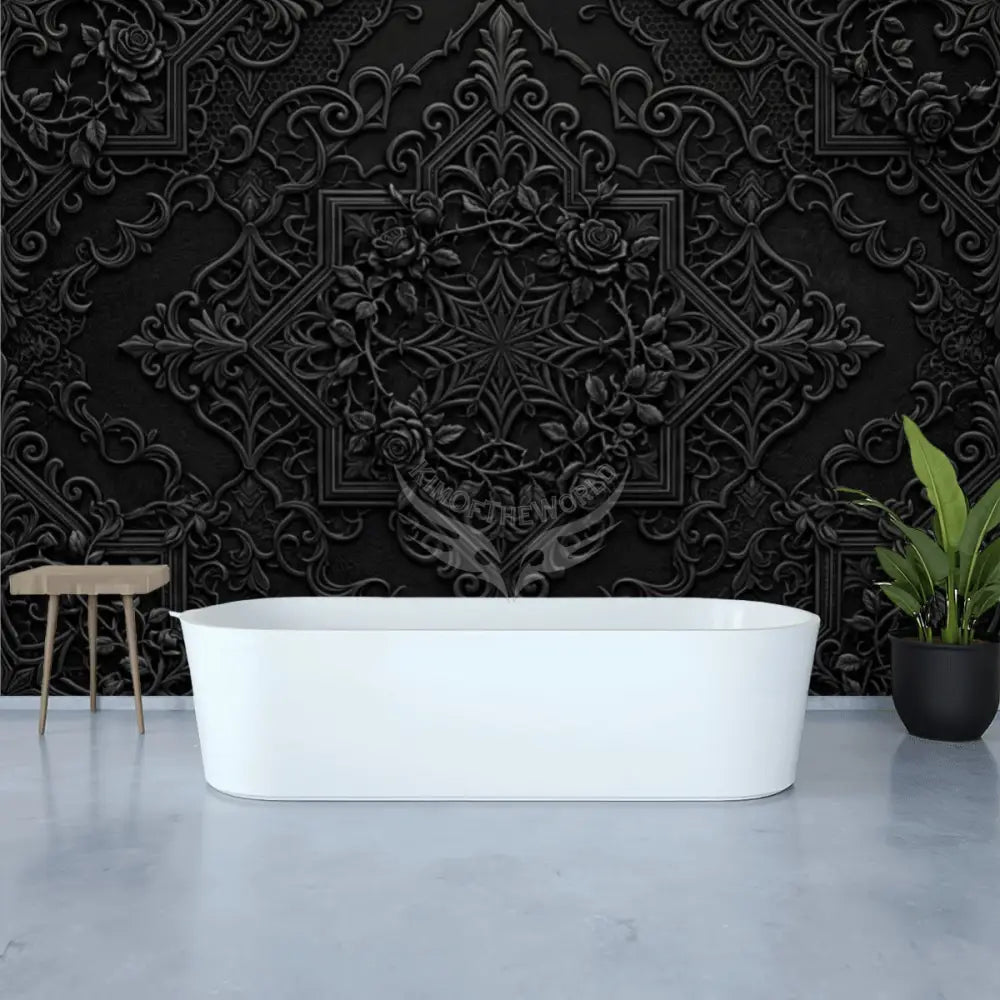 Black 3D Star npasted Mural Wallpaper 144’’x100’’ 144’’x100’’ Wall Coverings