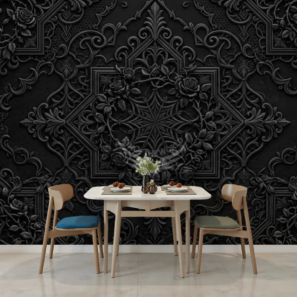 Black 3D Star npasted Mural Wallpaper 144’’x100’’ 144’’x100’’ Wall Coverings