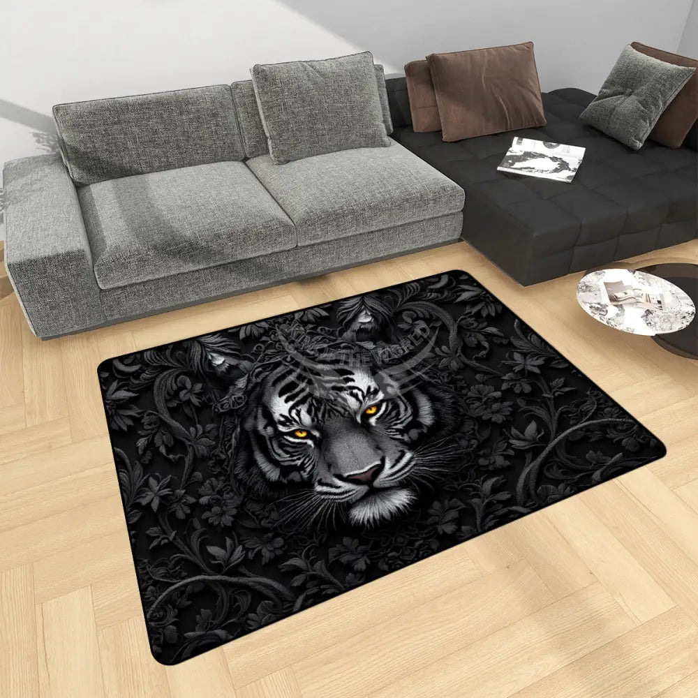 Black and White Tiger 3D Area Rug Floor Carpet 8x5.3 - 96’’x64’’ - Rugs & Mats