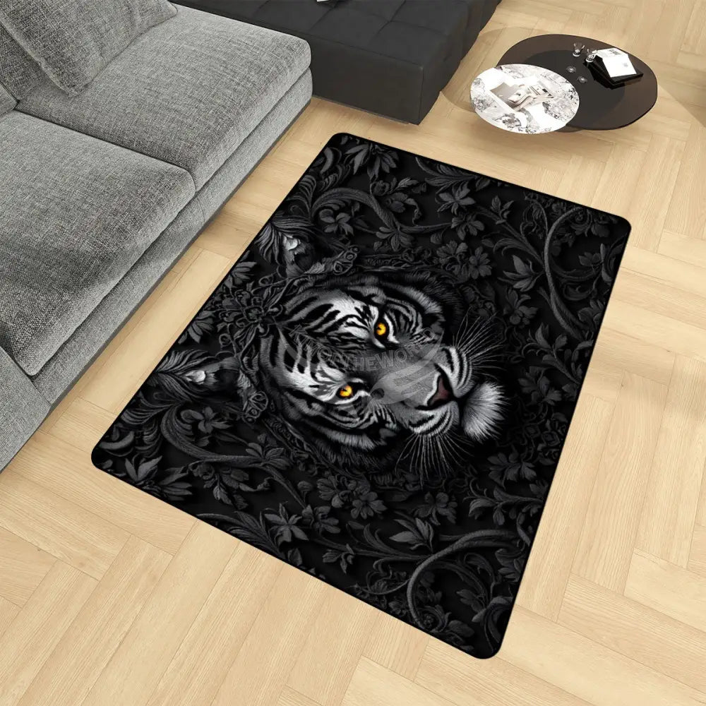 Black and White Tiger 3D Area Rug Floor Carpet 8x5.3 - 96’’x64’’ - Rugs & Mats