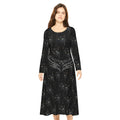 Black Cat Kitty Meow Wallpaper Print Dress – Women’s Long Sleeve AOP L All Over Prints