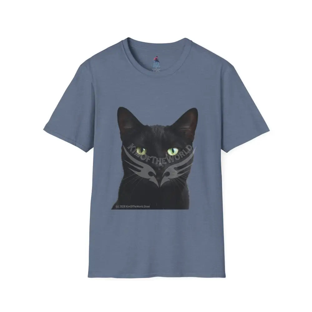 Black Cat Parent Tee - Softstyle T-Shirt Heather Indigo / S T-Shirt