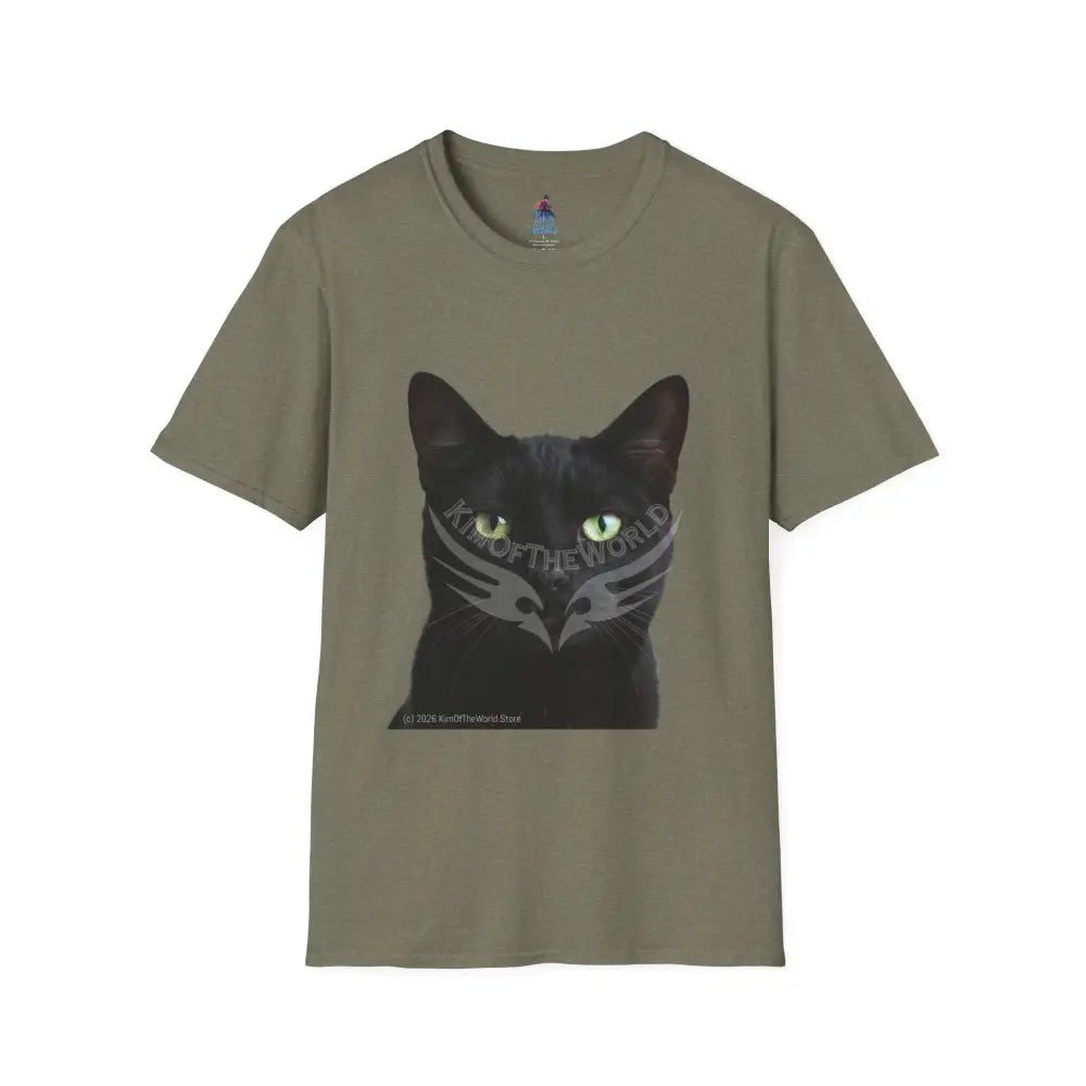 Black Cat Parent Tee - Softstyle T-Shirt Heather Military Green / S T-Shirt