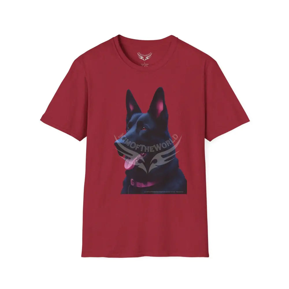 Black German Shepherd Parent Tee - Softstyle T-Shirt Antique Cherry Red / S T-Shirt