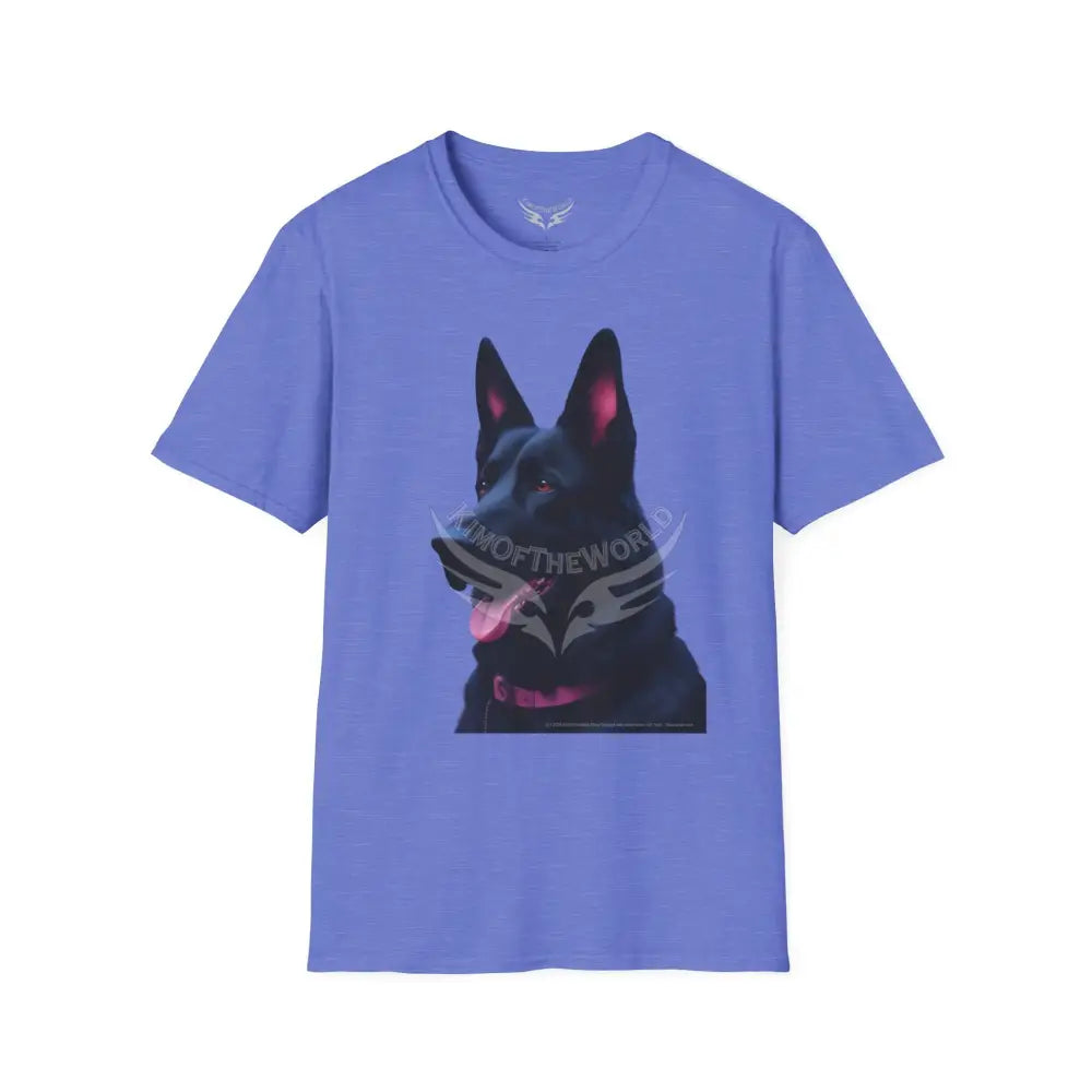 Black German Shepherd Parent Tee - Softstyle T-Shirt Heather Royal / XS T-Shirt