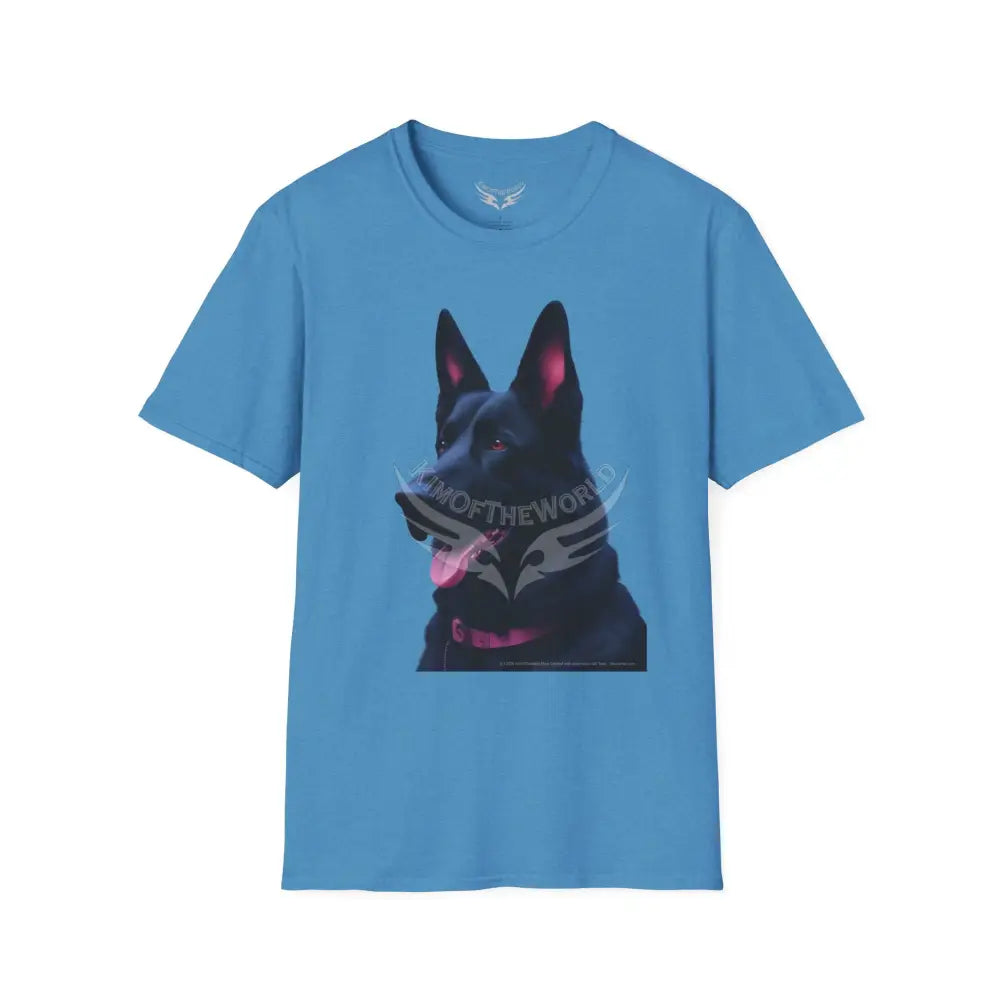 Black German Shepherd Parent Tee - Softstyle T-Shirt Heather Sapphire / S T-Shirt