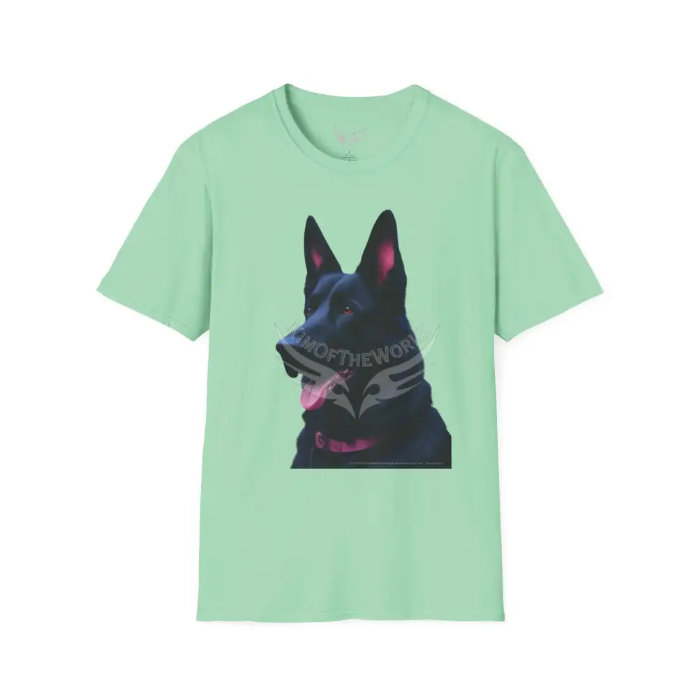Black German Shepherd Parent Tee - Softstyle T-Shirt Mint Green / S T-Shirt