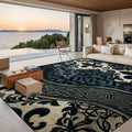Black Green & White Lace 10 ft x 8 ft Large Area Rug Floor Carpet 120’’x96’’ Rugs & Mats