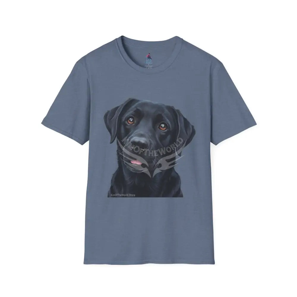 Black Labrador Retriever Dog Lab Parent Tee - Softstyle T-Shirt Heather Indigo / S T-Shirt