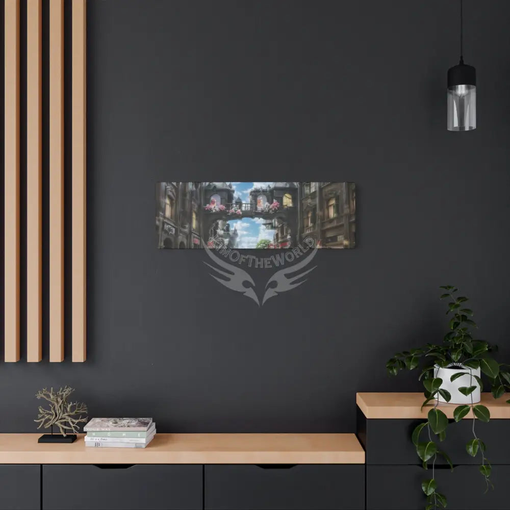 Blended 3D Mall Satin Canvas Print — Surreal Cozy Room Wall Art Canvas