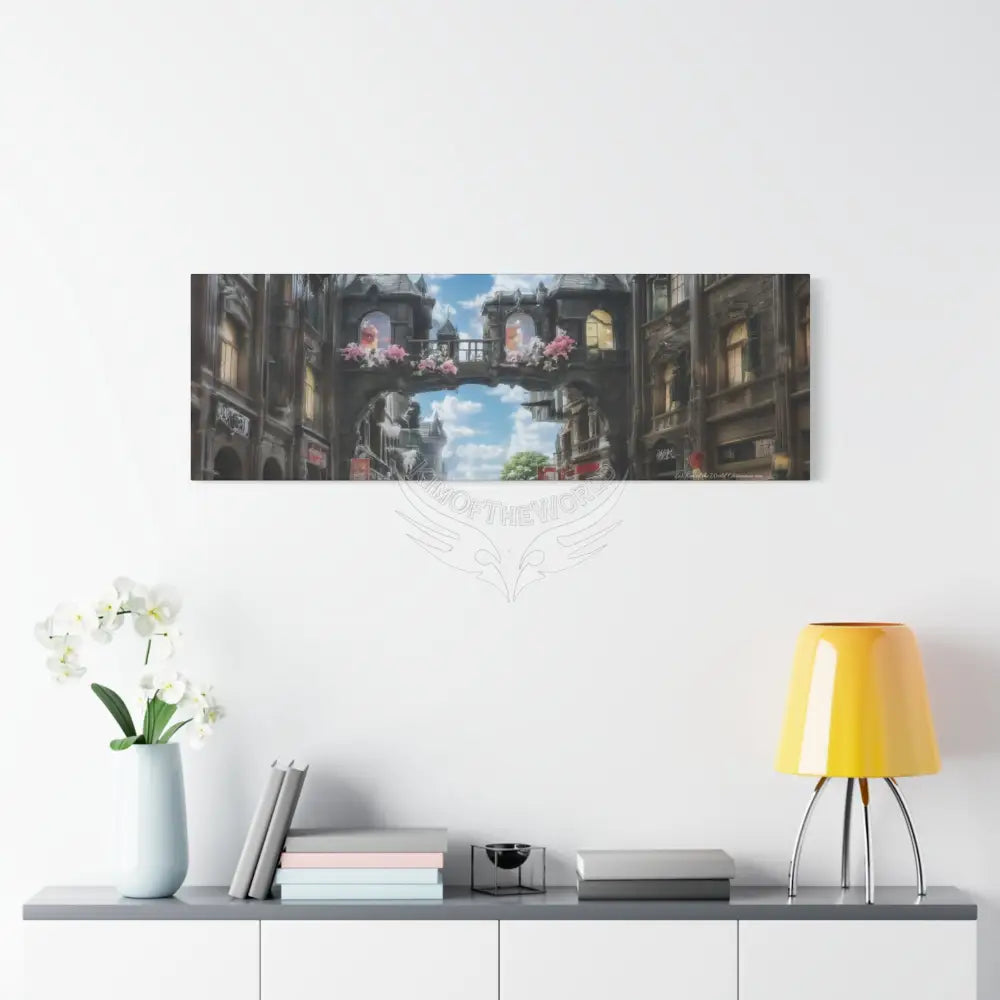 Blended 3D Mall Satin Canvas Print — Surreal Cozy Room Wall Art Canvas