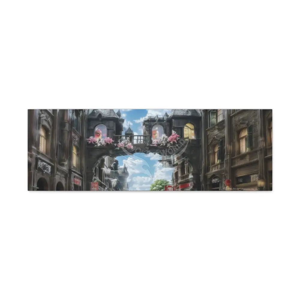 Blended 3D Mall Satin Canvas Print — Surreal Cozy Room Wall Art 36’’ x 12’’ (Horizontal) / 1.25’’ Canvas