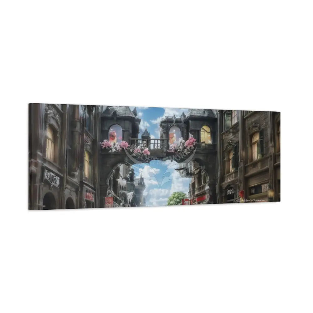 Blended 3D Mall Satin Canvas Print — Surreal Cozy Room Wall Art Canvas