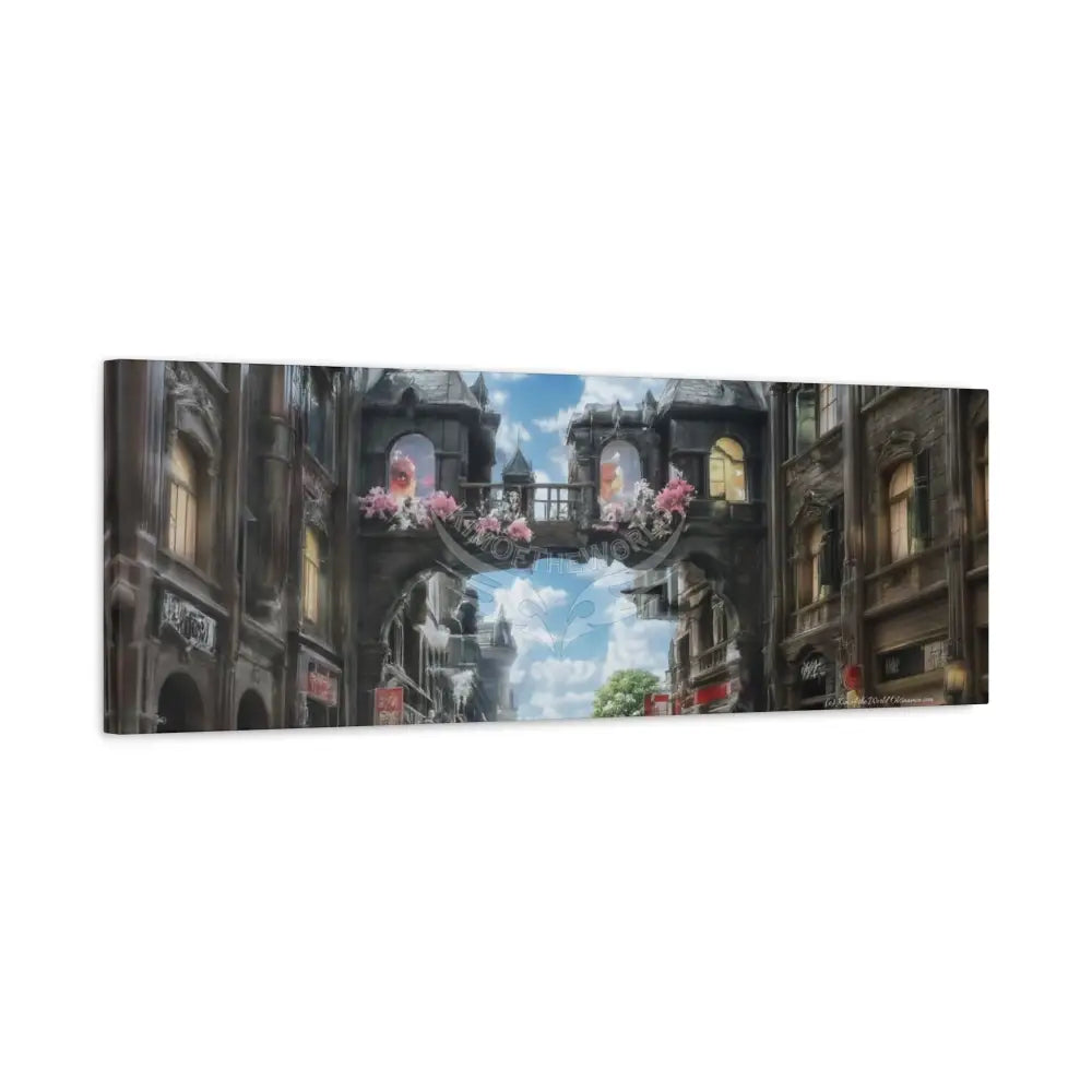 Blended 3D Mall Satin Canvas Print — Surreal Cozy Room Wall Art Canvas