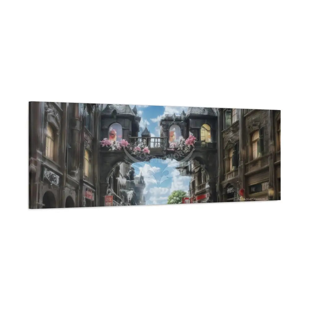 Blended 3D Mall Satin Canvas Print — Surreal Cozy Room Wall Art Canvas
